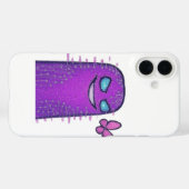 Digitaal personage met Cyberpunk Neon Butterfly Case-Mate iPhone Case (Achterkant (horizontaal))