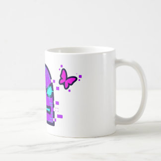 Digitaal personage met Cyberpunk Neon Butterfly Koffiemok