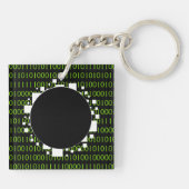 Digitaal portaal Binaire Code Witte Groene 1s 0s A Sleutelhanger (Achterkant)