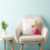 Digitaal roze bloemenpatroon Sierkussen (Stoel)