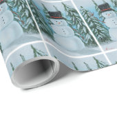 Digitaal schilderij van Snowman Cadeaupapier (Rol Hoek)