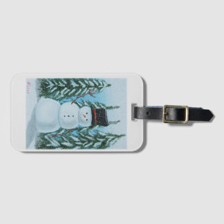 digitaal sneeuwschilderij bagagelabel