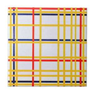 Digitaal verbeterde Piet Mondriaan's New York I Tegeltje