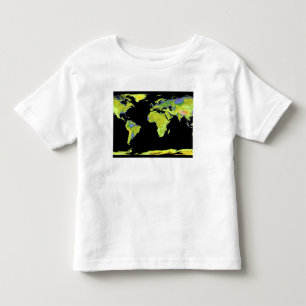 Digitaal verhogingsmodel van de continenten op Ea Kinder Shirts
