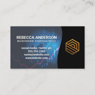 Digitaal Wereldbol Modern Gold Corporate Logo Visitekaartje