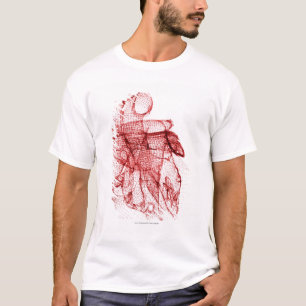 Digitaal wireframe van het menselijk hart t-shirt