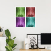 Digitaal X-Ray Pop Art Square Poster (Thuiskantoor)