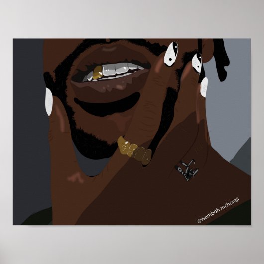 Digitaal zwart-koppel kunstwerk (zwarte liefde) poster (Voorkant)