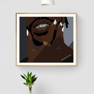 Digitaal zwart-koppel kunstwerk (zwarte liefde) poster
