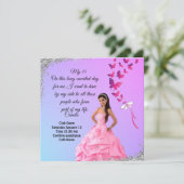 digital 15th birthday card, and butterfly (Staand voorkant)