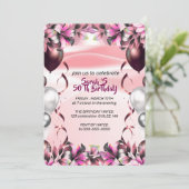 Digital 50th Birthday Party Invitation Video Templ Kaart (Staand voorkant)