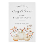 DIGITAL 95th Birthday Pumpkin Fall Leaves Welkom Perfect Poster (Voorkant)