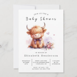 Digital Animal Happy Koe Baby shower Kaart