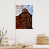 Digital Art Rust Building Poster (Keuken)