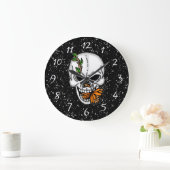 Digital Art Skull en Monarch Butterfly Grote Klok (Huis)
