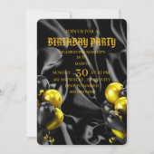 Digital Birthday Dinner Invitation Template, Black (Devant)