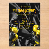 Digital Birthday Dinner Invitation Template, Black (Recto)