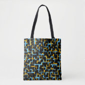 Digital Camo Black Blue Yellow Pattern Draagtas (Voorkant)