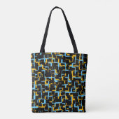 Digital Camo Black Blue Yellow Pattern Draagtas (Achterkant)