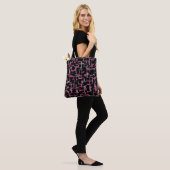 Digital Camo Black Magenta Grey Pattern Tote Bag (Op model)