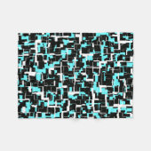 Digital Camo Black White Blue Pattern Fleece Deken (Voorkant (Horizontaal))