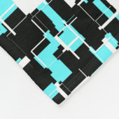 Digital Camo Black White Blue Pattern Fleece Deken (Hoek)