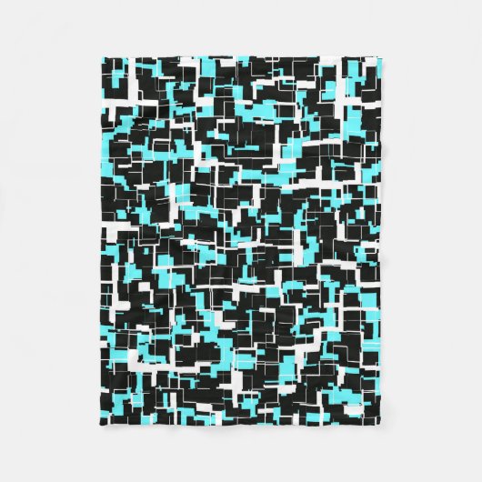 Digital Camo Black White Blue Pattern Fleece Deken (Voorkant)
