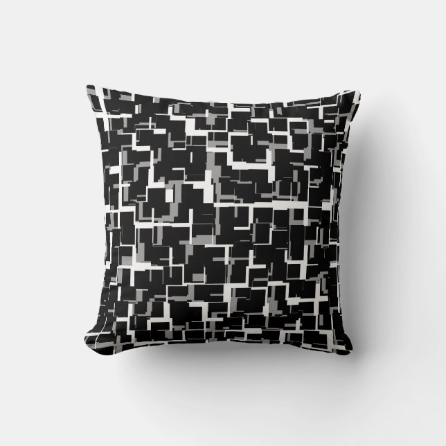 Digital Camo Black White Grey Pattern Kussen (Voorkant)