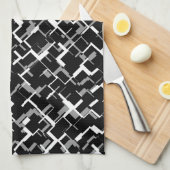 Digital Camo Black White Grey Pattern Theedoek (Quarter Fold)