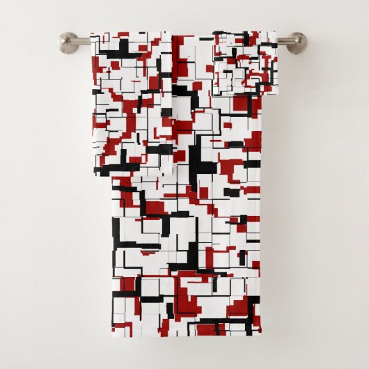 Digital Camo Black White Pattern Bad Handdoek (Insitu)