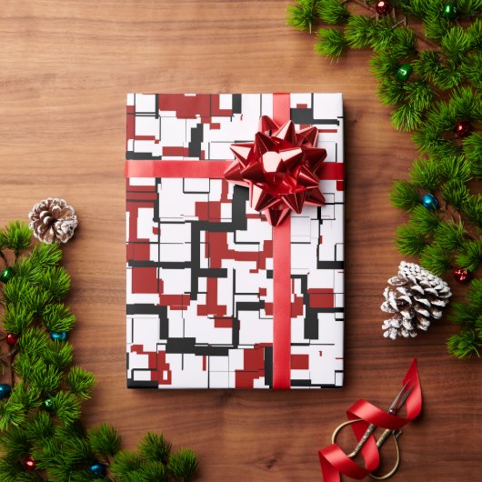 Digital Camo Black White Pattern Cadeaupapier (Feestdagen Geschenken)