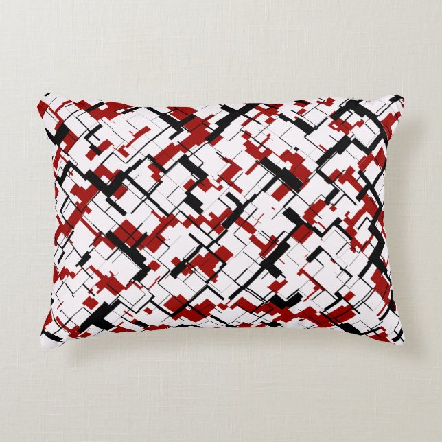 Digital Camo Black White Pattern Decoratief Kussen (Voorkant)