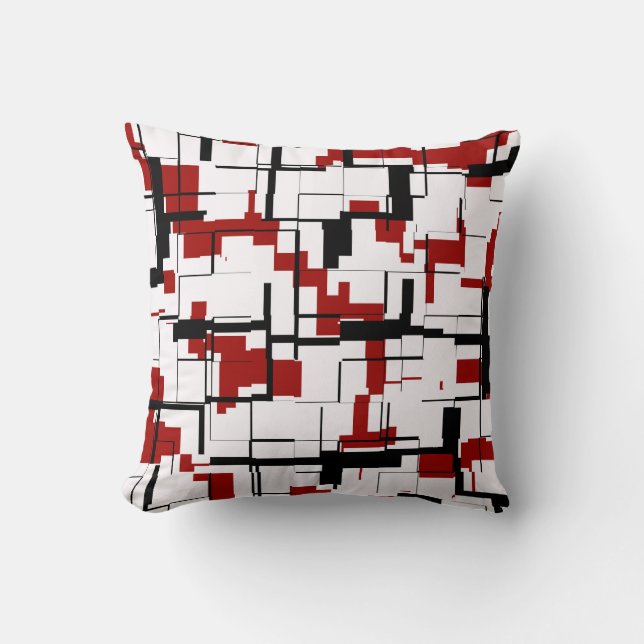 Digital Camo Black White Pattern Kussen (Voorkant)