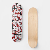 Digital Camo Black White Pattern Skateboard (Voorkant)