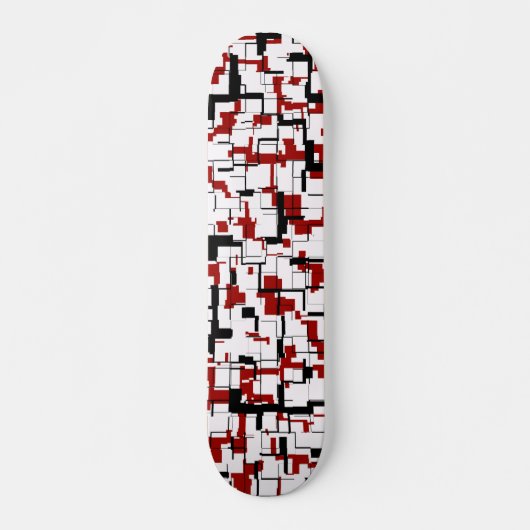 Digital Camo Black White Pattern Skateboard (Voorkant)