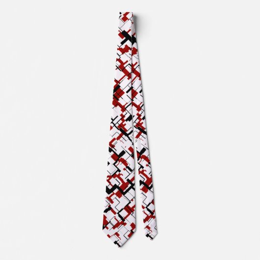 Digital Camo Black White Pattern Stropdas (Voorkant)