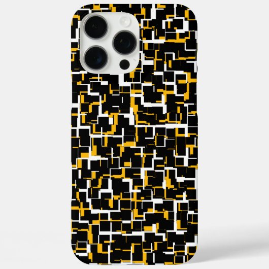 Digital Camo Black White Yellow Pattern Case-Mate iPhone Case (Achterkant)
