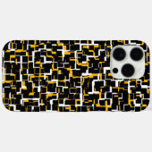 Digital Camo Black White Yellow Pattern Case-Mate iPhone Case (Achterkant (horizontaal))