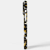 Digital Camo Black White Yellow Pattern Case-Mate iPhone Case (Achterkant / Links)