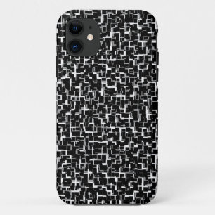 Digital Camo Black White Yellow Pattern iPhone 11 Hoesje
