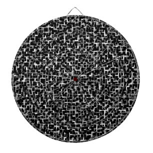 Digital Camo Black White Yellow Pattern Dartbord