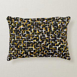 Digital Camo Black White Yellow Pattern Decoratief Kussen