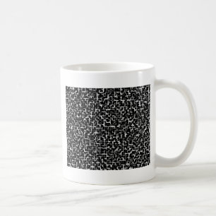 Digital Camo Black White Yellow Pattern Koffiemok