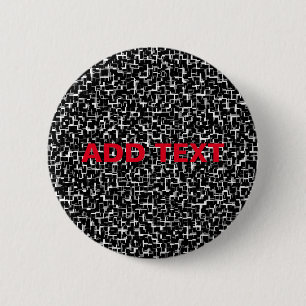 Digital Camo Black White Yellow Pattern Ronde Button 5,7 Cm