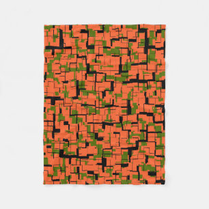 Digital Camo Green Oranje Pattern Fleece Deken