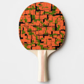 Digital Camo Green Oranje Pattern Tafeltennisbatje (Voorkant)