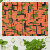 Digital Camo Green Oranje Pattern Theedoek (Gevouwen)