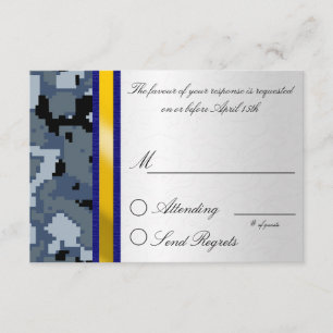 Digital Camouflage Reply Card RSVP Kaartje