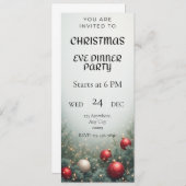 Digital Christmas Eve Dinner party Invitation Kaart (Voorkant / Achterkant)