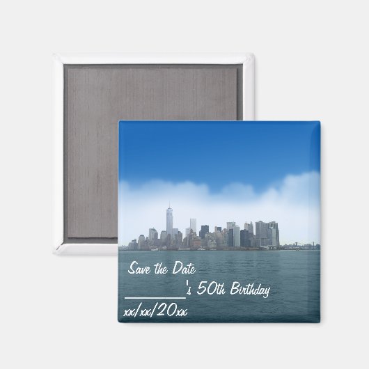 Digital Clear Sky in NYC De datummagneet opslaan Magneet (Voorkant / Achterkant)